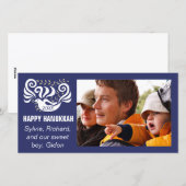 Fotokaart Happy Chanukah "Blackboard Doves" Feestdagenkaart (Voorkant / Achterkant)