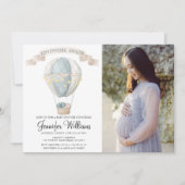 Fotokaart heteluchtballon baby shower Uitnodiging (Voorkant)
