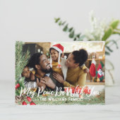 Fotokaart Kerst Dubbelzijdig Modern Kerstfeest Kaart (Staand voorkant)