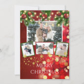 Fotokaart Kerstkaart Slingerlichtjes Gouden Sterre (Voorkant)