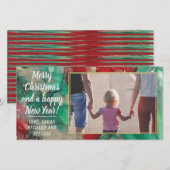 Fotokaart "kerstreces en groenen" feestdagenkaart (Voorkant / Achterkant)