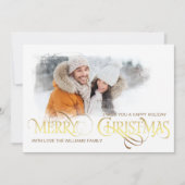  fotokaart Merry Christmas Folie stijl Aankondiging (Voorkant)