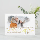  fotokaart Merry Christmas Folie stijl Aankondiging (Staand voorkant)