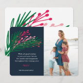 Fotokaart met bladeren en bessen feestdagenkaart (Voorkant / Achterkant)