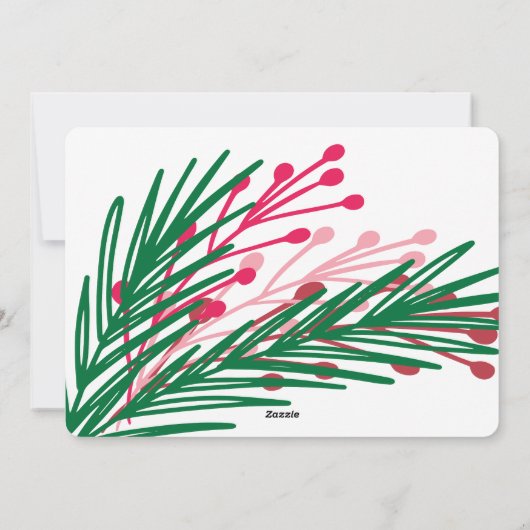 Fotokaart met bladeren en bessen feestdagenkaart (Achterkant)