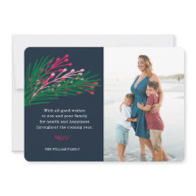 Fotokaart met bladeren en bessen