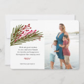 Fotokaart met bladeren en bessen feestdagenkaart (Voorkant)