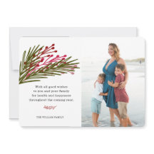 Fotokaart met bladeren en bessen