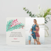 Fotokaart met bladeren en bessen feestdagenkaart (Staand voorkant)