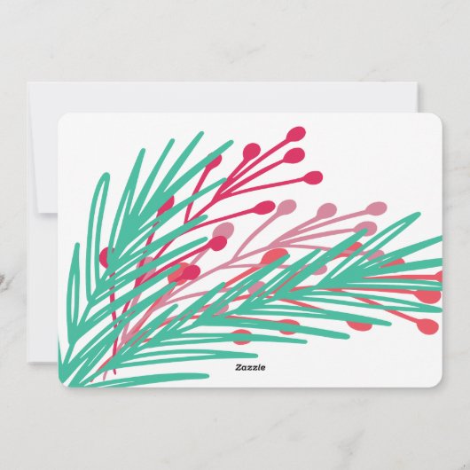 Fotokaart met bladeren en bessen feestdagenkaart (Achterkant)