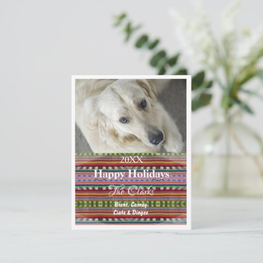 Fotokaart met brei ontwerp - HAMbyWG Feestdagenkaart (Staand voorkant)