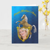 Fotokaart met een fokpaard kaart (Gele Bloem)