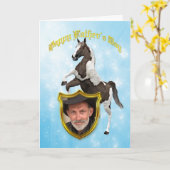 Fotokaart met een fokpaard kaart (Gele Bloem)