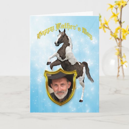 Fotokaart met een fokpaard kaart (Gele Bloem)