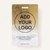 Fotokaart met gele goudfolie voor logo badge (Achterkant)