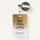 Fotokaart met gele goudfolie voor logo badge (Achterkant met intrekbare)