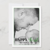 Fotokaart met groene eerste Vaderdag-typografie (Voorkant)