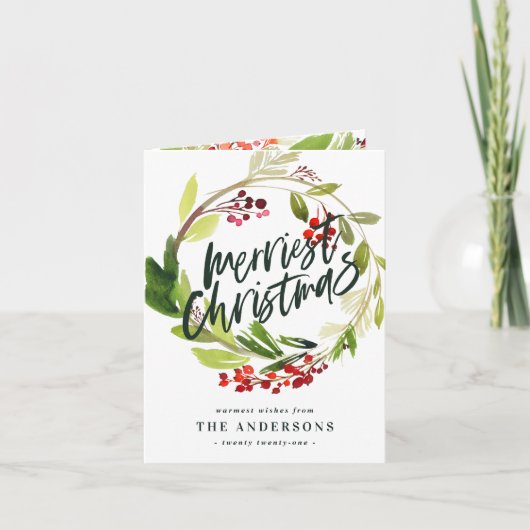 Fotokaart met het meest favoriete kerstblad voor w feestdagen kaart (Voorkant)