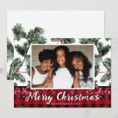 Fotokaart met kerstbuffels voor feestdagen feestdagenkaart (Voorkant / Achterkant)