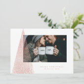 Fotokaart met moderne kerstboomvakantie feestdagenkaart (Staand voorkant)