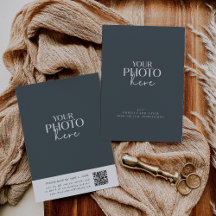 Fotokaart met QR-code voor Vellum Wedding Invites