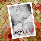 Fotokaart met Red First Vaderdag-typografie