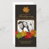 Fotokaart met Thanksgiving Fall Leaves Feestdagenkaart (Voorkant / Achterkant)