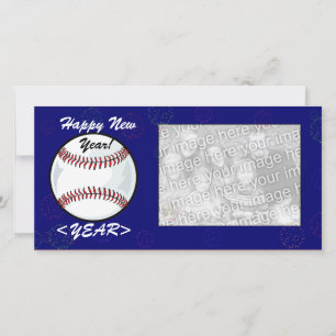 Fotokaart - Nieuw jaar Baseball Feestdagenkaart
