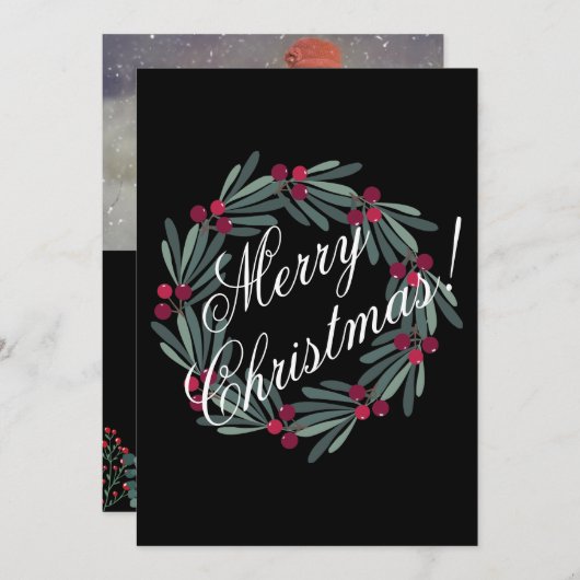 Fotokaart Personaliseer kerstscript Feestdagenkaart (Voorkant / Achterkant)