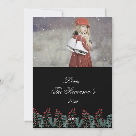 Fotokaart Personaliseer kerstscript Feestdagenkaart (Achterkant)