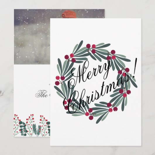 Fotokaart Personaliseer kerstscript Feestdagenkaart (Voorkant / Achterkant)