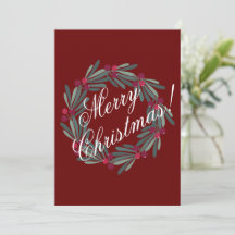 Fotokaart personaliseert Red Merry-kerstscript