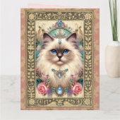  fotokaart - Ragdoll Cat Birthday Kaart (Achterkant)