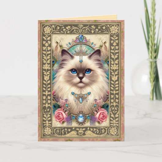  fotokaart - Ragdoll Cat Birthday Kaart (Voorkant)