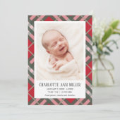 Fotokaart Red Pset Baby Birth Announding Aankondiging (Staand voorkant)