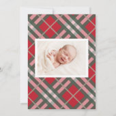 Fotokaart Red Pset Baby Birth Announding Aankondiging (Achterkant)