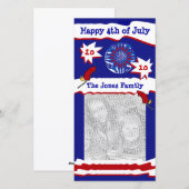 Fotokaart van 4 juli feestdagenkaart (Voorkant / Achterkant)