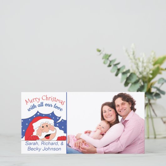 Fotokaart van de kerstman... feestdagenkaart (Staand voorkant)