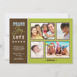 Fotokaart van de Peace-Joy-Love-Family Holiday (ol Feestdagenkaart