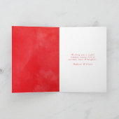 Fotokaart van de Rood-Waterverf van de voorzijde Feestdagen Kaart (Binnen)