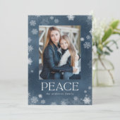 Fotokaart van de Waterverf van de marine van Frost Feestdagenkaart (Staand voorkant)