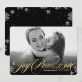 Fotokaart van Frosted Greeting Holiday - zwart Feestdagenkaart (Voorkant / Achterkant)