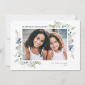 Fotokaart van Frosty Winter Foliage Holiday Feestdagenkaart (Voorkant)