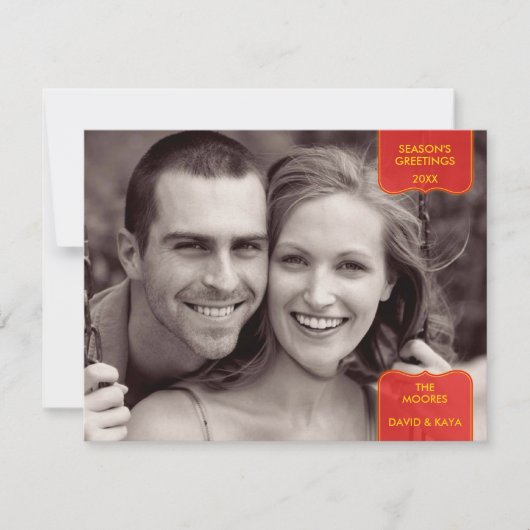 Fotokaart van het seizoen feestdagenkaart (Voorkant)