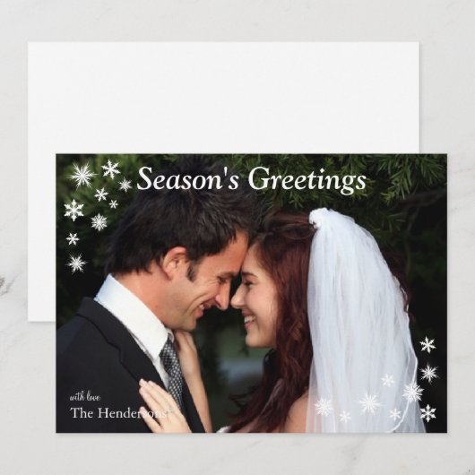 Fotokaart van het seizoen feestdagenkaart (Voorkant / Achterkant)