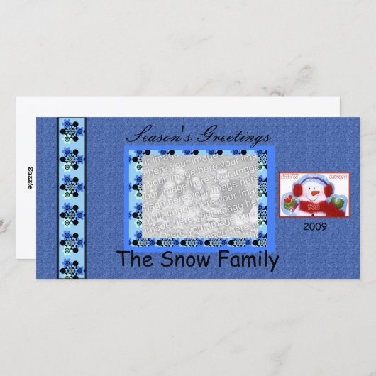 Fotokaart van het seizoen feestdagenkaart (Voorkant / Achterkant)