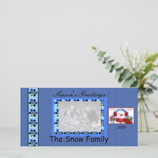 Fotokaart van het seizoen feestdagenkaart (Staand voorkant)