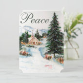 Fotokaart van het wintergebergte in het land feestdagenkaart (Staand voorkant)