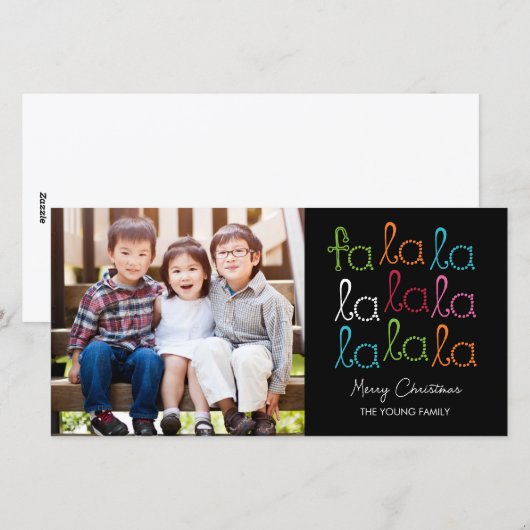 Fotokaart van La La Holiday Feestdagenkaart (Voorkant / Achterkant)