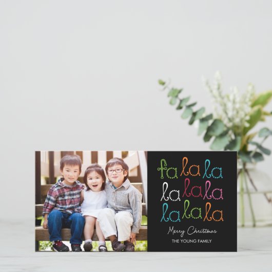 Fotokaart van La La Holiday Feestdagenkaart (Staand voorkant)